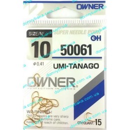 Крючок Owner Umi-tanago №10 15шт(5006110)
