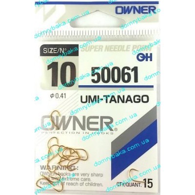 Крючок Owner Umi-tanago №10 15шт(5006110) 