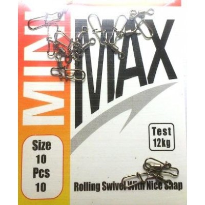 Вертлюг з караб.Max Rolling Swivel №10 12кг 10шт (9991292)