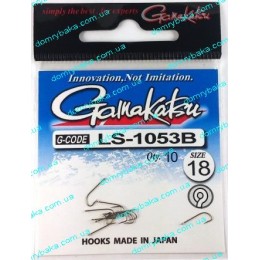 Крючок Gamakatsu LS-1053B Ring Eye №18 10шт (1053018) Крючок Gamakatsu LS-1053B Ring Eye №18 10шт (1053018)