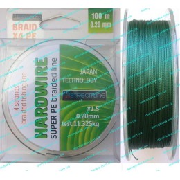 Шнур Hardwire 0,12 мм 6.7кг зелений 100м (99935780) Шнур Hardwire 0,12 мм 6.7кг зелений 100м (99935780)
