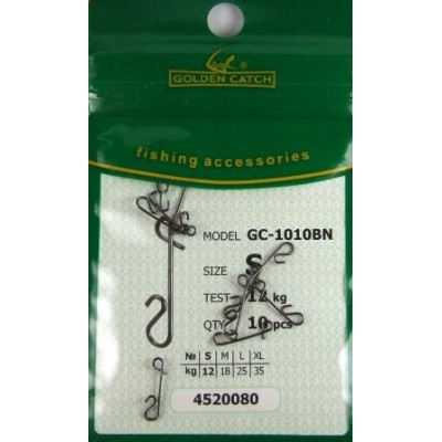Безузловая застёжка Golden Catch 1010BN 12кг 10шт(9991820)