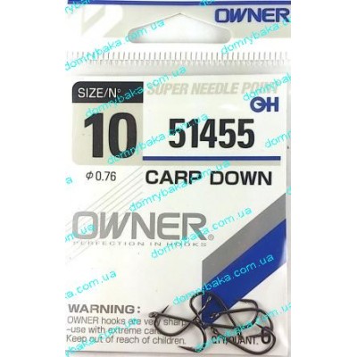 Крючок  Owner Carp Down №10 6шт (5145510)