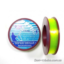 Леска Черниговская 0.34 мм 7.5 кг 100м флуо-салатовая (9996610)