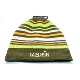 Шапка вязаная NORFIN (коричневая в полоску) (302772-XL-BR )