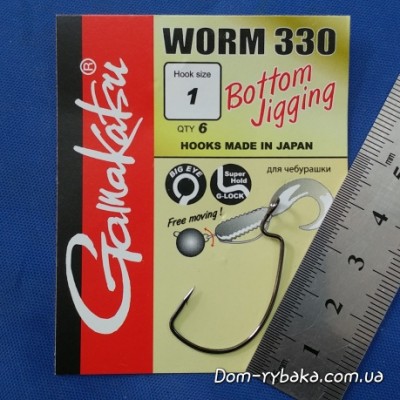 Гачок GAMAKATSU Worm 330 № 1 6 шт (198509600100)