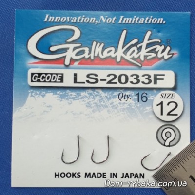 Крючок Gamakatsu LS-2033F Ring Eye Serie №12 16шт колечко (7922012)