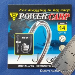 Крючок GAMAKATSU POWER CARP RING EYE NSB №14 10 шт колечко (18509201400)