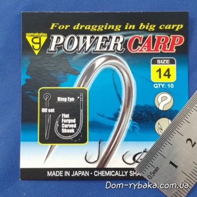 Гачок GAMAKATSU POWER CARP RING EYE NSB №14 10 шт колечко (18509201400)