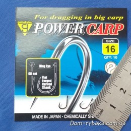 Крючок GAMAKATSU POWER CARP RING EYE NSB №16 10 шт колечко (18509201600)