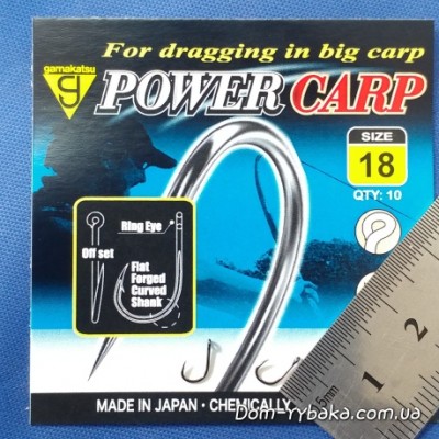 Гачок GAMAKATSU POWER CARP RING EYE NSB №18 10 шт колечко (18509201800)