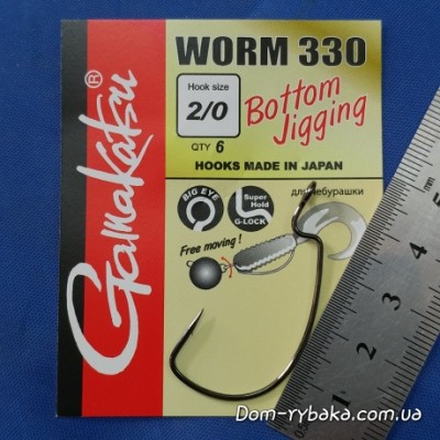Крючок GAMAKATSU  Worm 330  № 2/0  6 шт  (198509700200)