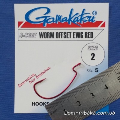 Крючок Gamakatsu Worm Offset EWG Red 02 5 шт красный (18508500200) Крючок Gamakatsu Worm Offset EWG Red 02 5 шт красный (18508500200)