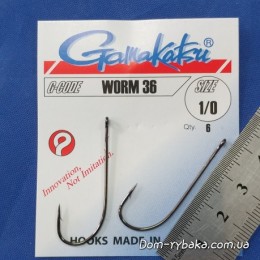 Гачок GAMAKATSU Worm 36 # 1/0 6 шт колечко (14667800100)