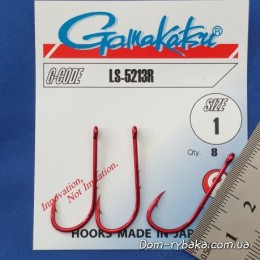 Гачок Gamakatsu LS-5213R №1 8 шт червоний (18508300100)