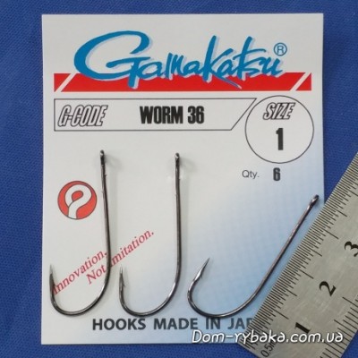 Гачок GAMAKATSU Worm 36 # 1 6 шт колечко (14667900100)