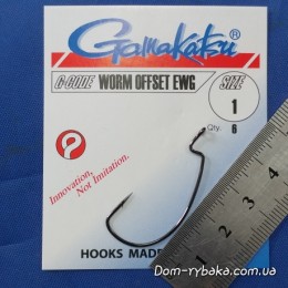 Крючок Gamakatsu Worm Offset EWG #1 6 шт (14684200100)