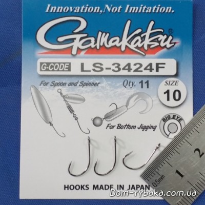 Гачок GAMAKATSU LS-3424F N / L №10 11 шт колечко (18509901000) Гачок GAMAKATSU LS-3424F N / L №10 11 шт колечко (18509901000)