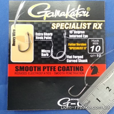 Гачок GAMAKATSU G-CARP SPECIALIST RX №10 10 шт Teflon Coating (18503301000)