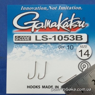 Крючок  Gamakatsu LS-1053B Ring Eye №14 10 шт колечко  (14792101400)