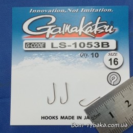 Крючок Gamakatsu LS-1053B Ring Eye №16 10 шт колечко (1053016) Крючок Gamakatsu LS-1053B Ring Eye №16 10 шт колечко (1053016)