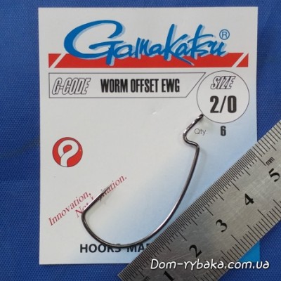 Гачок Gamakatsu Worm Offset EWG # 2/0 6 шт (14684300200)
