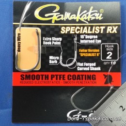 Крючок GAMAKATSU G-CARP SPECIALIST RX №02 10 шт Teflon Coating (18503300200)