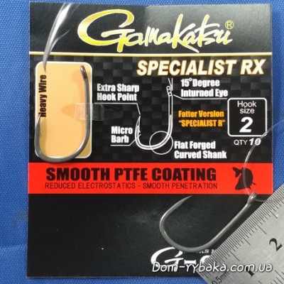 Гачок GAMAKATSU G-CARP SPECIALIST RX №02 10 шт Teflon Coating (18503300200)
