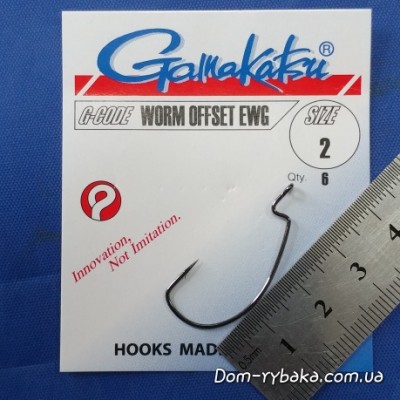 Гачок Gamakatsu Worm Offset EWG # 2 6 шт (14684200200)