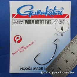 Крючок Gamakatsu Worm Offset EWG #4 6 шт (14684200400)