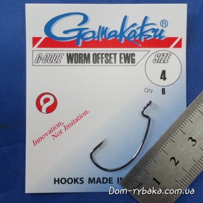 Гачок Gamakatsu Worm Offset EWG # 4 6 шт (14684200400)