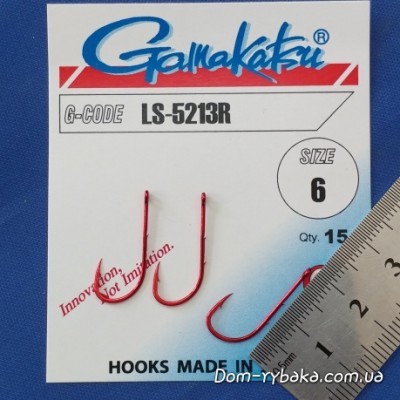 Гачок Gamakatsu LS-5213R №6 15 шт червоний (18508300600)