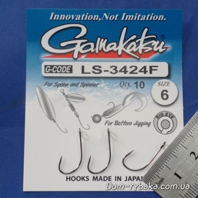 Гачок GAMAKATSU LS-3424F N / L №6 10 шт колечко (18509900600)