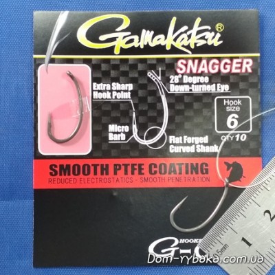 Гачок GAMAKATSU G-CARP SNAGGER №06 10 шт Teflon Coating (18503500600)