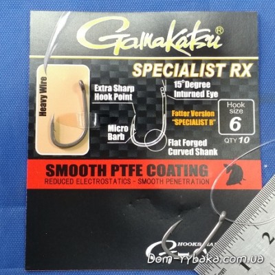 Гачок GAMAKATSU G-CARP SPECIALIST RX №06 10 шт Teflon Coating (18503300600)