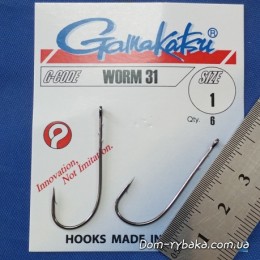 Гачок GAMAKATSU Worm 31 # 1 6 шт колечко (14667500100)