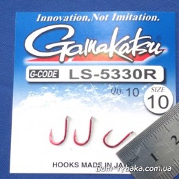 Крючок Gamakatsu LS-5330R №10 10шт N/L красный лопатка (14901701000). Крючок Gamakatsu LS-5330R №10 10шт N/L красный лопатка (14901701000).