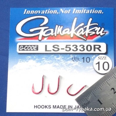 Крючок Gamakatsu LS-5330R №10 10шт N/L красный лопатка (14901701000) Крючок Gamakatsu LS-5330R №10 10шт N/L красный лопатка (14901701000)