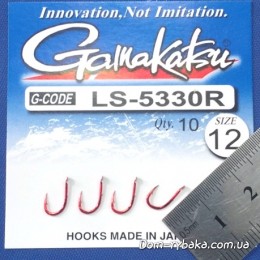 Крючок  Gamakatsu LS-5330R №12 10шт N/L красный лопатка (14901701200)