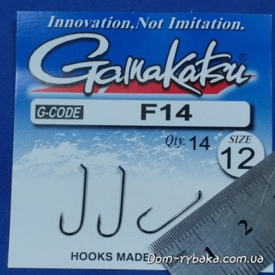 Крючок Gamakatsu F14 NL №12 14 шт колечко (14902101200) Крючок Gamakatsu F14 NL №12 14 шт колечко (14902101200)