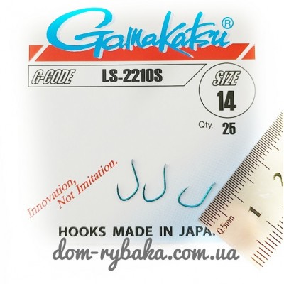 Крючок  Gamakatsu LS-2210S №14 25 шт синий лопатка (14656201400)
