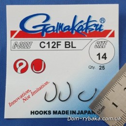 Крючок GAMAKATSU C12F BL №14 25 шт Barbless колечко (149304001400)