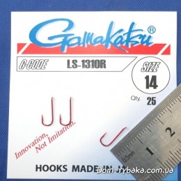 Крючок  Gamakatsu LS-1310R №14 25 шт красный лопатка (14653801400)