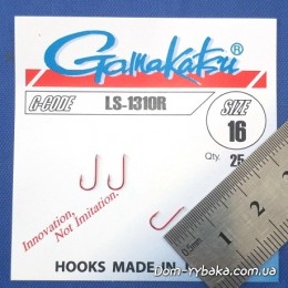Крючок Gamakatsu LS-1310R №16 25 шт красный лопатка (14653801600) Крючок Gamakatsu LS-1310R №16 25 шт красный лопатка (14653801600)