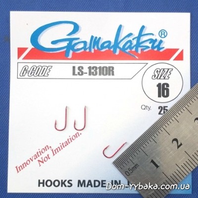 Крючок Gamakatsu LS-1310R №16 25 шт красный лопатка (14653801600) Крючок Gamakatsu LS-1310R №16 25 шт красный лопатка (14653801600)