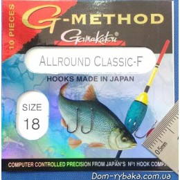 Крючок GAMAKATSU G-Method Allround Classic-F №18 10 шт колечко (14736701800)
