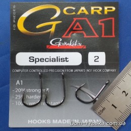 Крючок Gamakatsu A-1 G-Carp Specialist №2 10 шт Black (14717500200) Крючок Gamakatsu A-1 G-Carp Specialist №2 10 шт Black (14717500200)