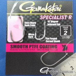 Гачок GAMAKATSU G-CARP SPECIALIST R №2 10 шт тефлон (18503100200)