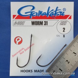 Гачок GAMAKATSU Worm 31 # 2 6 шт колечко (14667500200)