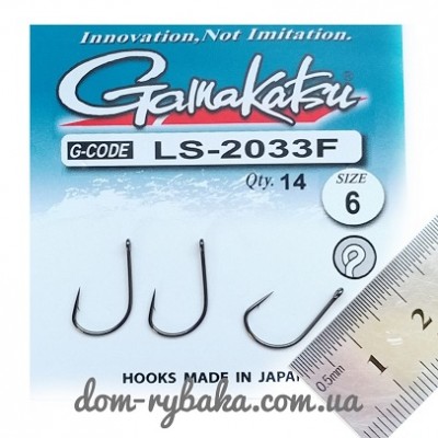 Гачок Gamakatsu LS-2033F Ring Eye Serie №06 14шт (14792200600)